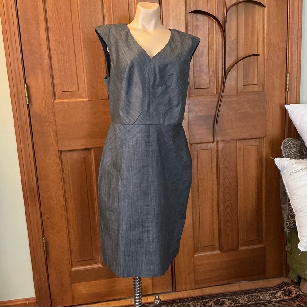 Elegant Grayish blue Sleeveless lined Dress